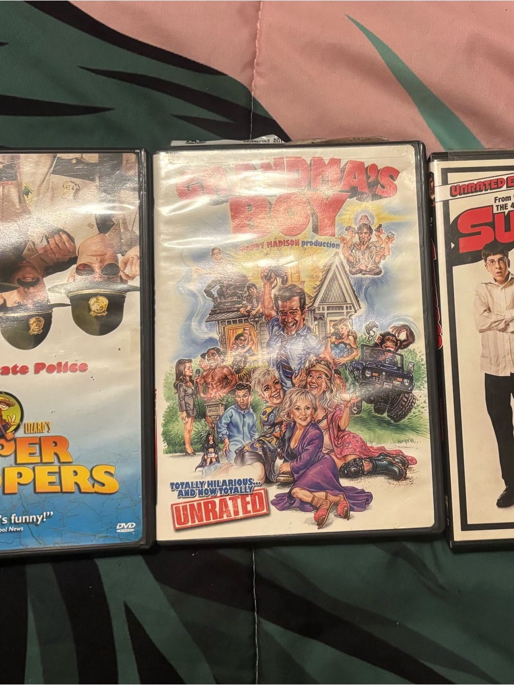 Comedy DVD Lot with Super Troopers, Grandma’s Boy and Superbad.